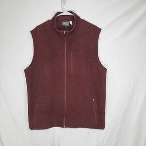 Ibex Shak Vest Mens Size XL Burgundy Maroon Red Full Zip Merino Wool